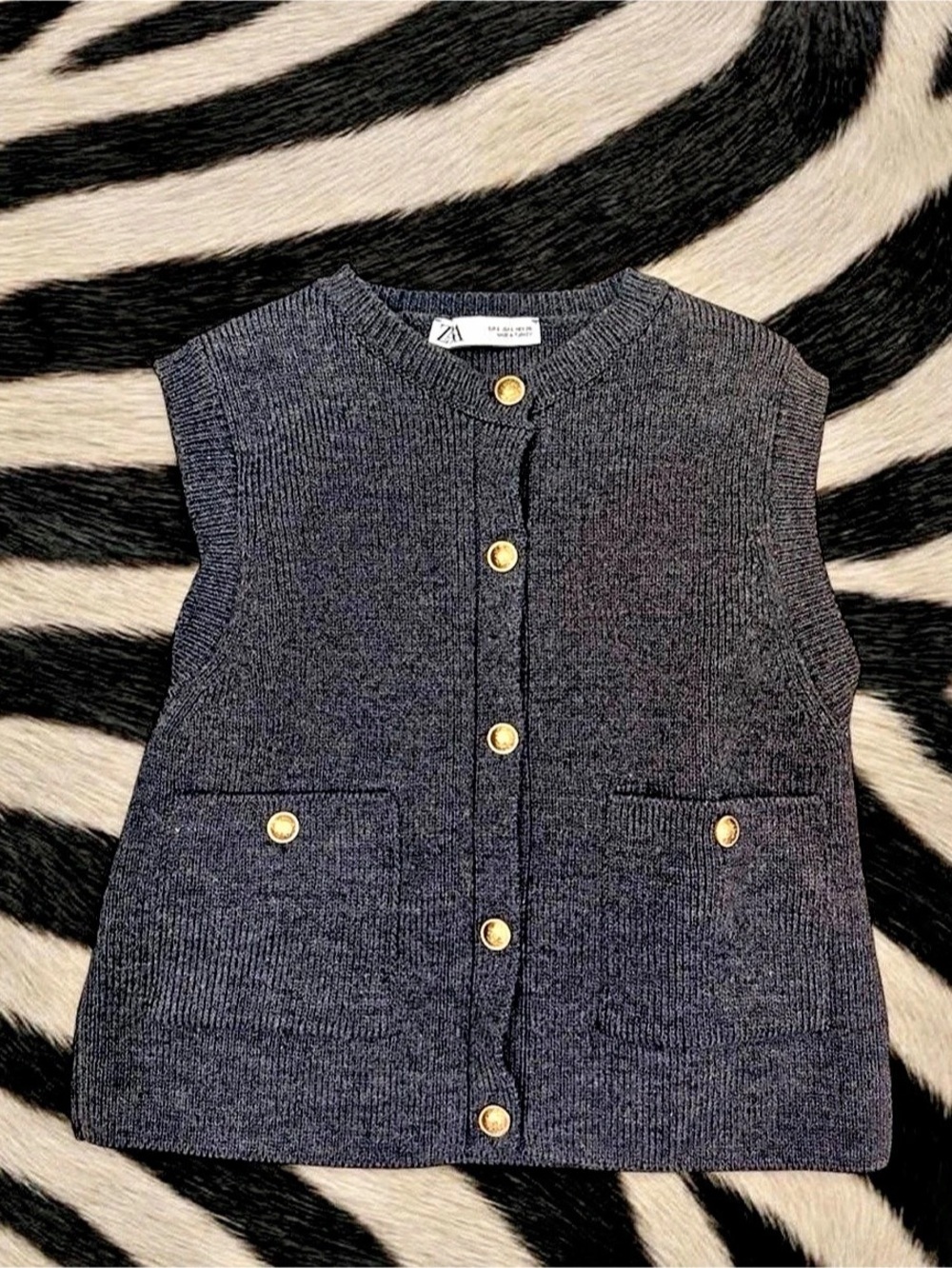 Wool Blend Corporate Zara Cardigan Vest